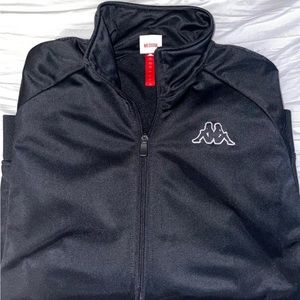 kappa black light weight track jacket medium